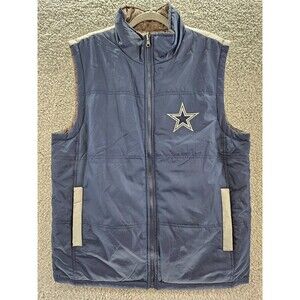 Dallas Cowboys Puffer Vest Mens Medium Reversible G-III Apparel NFL Football